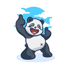 CUTE PANDA CARTOON GIVING THUMB UP