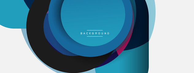 Fototapeta premium Circle and round shapes abstract background. Vector illustration for wallpaper banner background or landing page