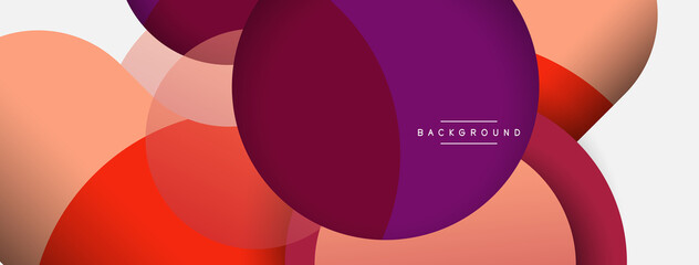 Vector round shapes circles minimal geometric background. Vector illustration for wallpaper banner background or landing page