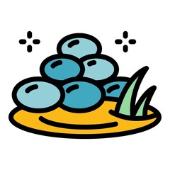 Garden house landscape icon. Outline garden house landscape vector icon color flat isolated