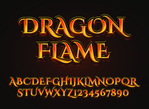 Fantasy Gold Dragon Flame Text Effect