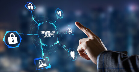 Internet, business, Technology and network concept. Cyber security data protection business...