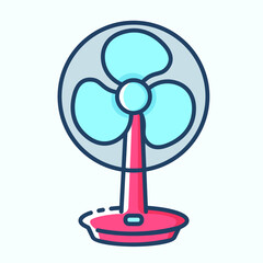 Table fan colored icon. Household and kitchen electronic appliances icons. Vector stylish outline illustrations on light background.
