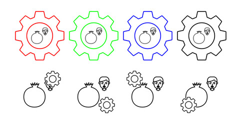 Fruit, allergy vector icon in gear set illustration for ui and ux, website or mobile application