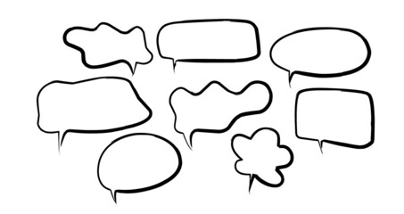 message frames in comic style, hand drawn chat bubbles