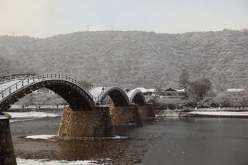 Foto auf Acrylglas Kintai-Brücke 雪の錦帯橋
