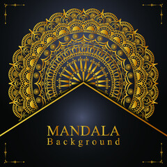 Luxury Mandala Gold Ornament In Arabesque Islamic Style For Invitation And Wedding 