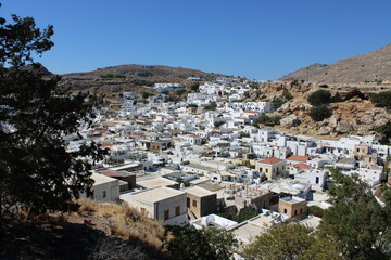 Lindos Stadt von oben