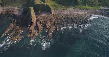 Fraserburgh, Scotland, UK, Beach Area.  The Broch or Faithlie is a town in Aberdeenshire, Scotland  - obrazy, fototapety, plakaty