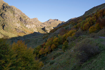mountain landscape in the pyrenees in autumn