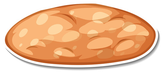 A cookie sticker on white background