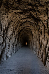 deep dark tunnel on a mine