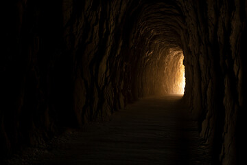 deep dark tunnel on a mine