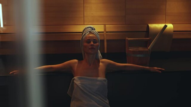 Beautiful woman enjoying the spa day