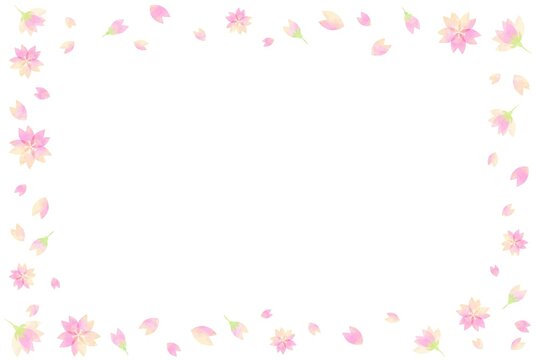 美しい水彩画の桜の背景イラスト素材