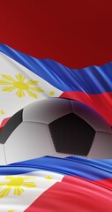 Soccer Ball with Abstract Philippines Flag Illustration 3D Rendering (3D Artwork)
