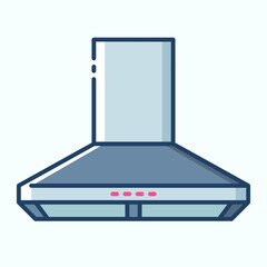 Cooker hood colored icon. Household and kitchen electronic appliances icons. Vector stylish outline illustrations on light background.