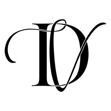 dv, vd, monogram logo. Calligraphic signature icon. Wedding Logo Monogram. modern monogram symbol. Couples logo for wedding