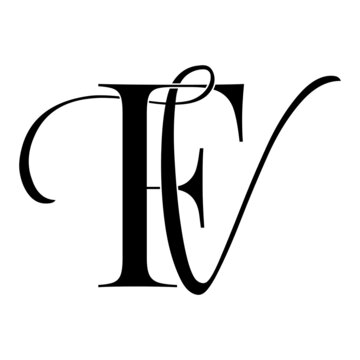 fv, vf, monogram logo. Calligraphic signature icon. Wedding Logo Monogram. modern monogram symbol. Couples logo for wedding