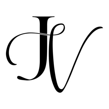 jv, vj, monogram logo. Calligraphic signature icon. Wedding Logo Monogram. modern monogram symbol. Couples logo for wedding