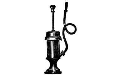 Fototapeta na wymiar Enema Pump – 1897 Original Vintage Engraved Illustration
