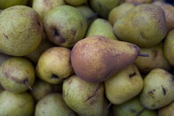 pears in a market