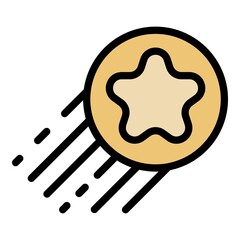 Star management icon. Outline star management vector icon color flat isolated