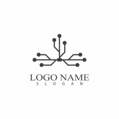 Technology logo template vector illustration