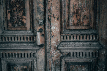 old wooden door with a handle