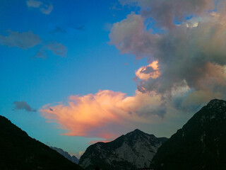 Nuvole al tramonto sulle Dolomiti