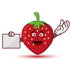Illustration Strawberry cartoon character. illustration flat style. suitable for promotion of drinks and foods made from strawberries, prints design, children book, etc. design template vector