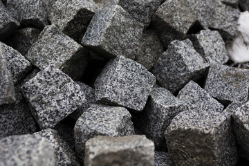 Granite cubes texture background.  Macro shot
