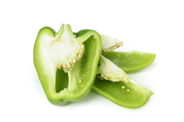 Green bell pepper isolated on white background