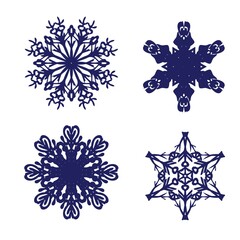 Hand-Drawn Season's Greetings Winter Snowflakes Sketchy Notebook Doodles- Vector Illustration Design Elements on Lined Sketchbook Paper Background