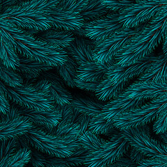 Blue fir branch backdrop design. Christmas background