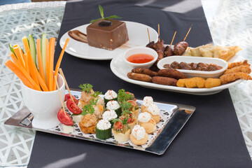 snack dishes on the table