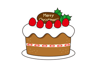 いちごが乗ったクリスマスケーキ