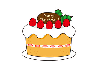 いちごが乗ったクリスマスケーキ
