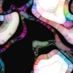 Blurred solarized ombre blotched blob seamless texture. Trendy soft multicolor digital blur shape style. Modern trendy futuristic fashion print. © Limolida Studio