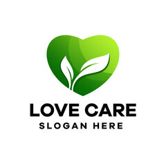 Love Care Gradient Logo Design