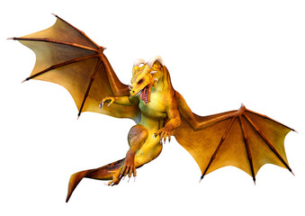 Fototapeta premium 3D Rendering Fairy Tale Dragon on White