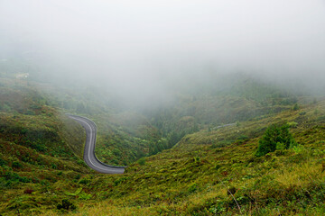 serpentine road in the mountains