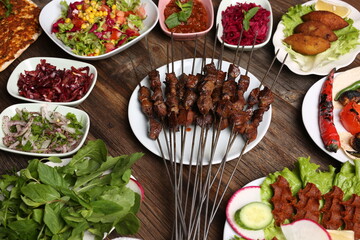 delicious grilled liver and salads