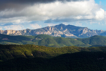 mountains and clouds