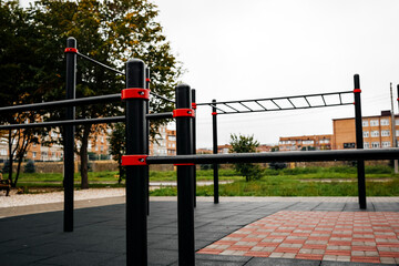 Fototapeta na wymiar workout area with a horizontal bar