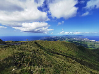 Fototapeta na wymiar amazing mountain landscape on azores islands