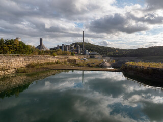Obraz premium Old abandoned cement quarry in South Limburg in the Netherlands