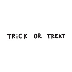 Trick or Treat lettering design isolate on white