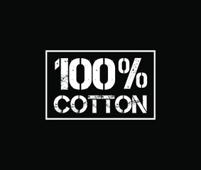 100% cotton stamp vector. 100% cotton.