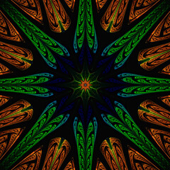 3d effect - abstract octagonal fractal pattern